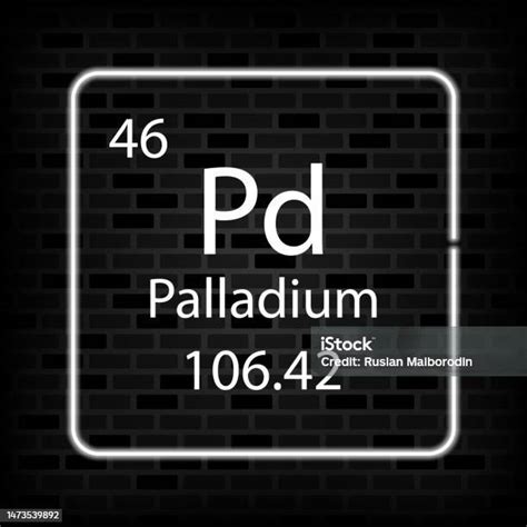 Palladium Neon Symbol Chemical Element Of The Periodic Table Vector Illustration向量圖形及更多分子圖片 Istock