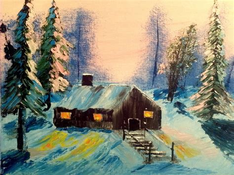 TraudtStudio — Winter Cabin I painted this early in Febuary. Its...