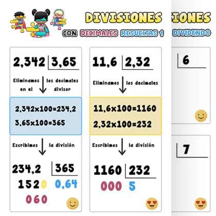 Encuentra Ejercicios De Divisiones Con Decimales En Divisor Dividendo