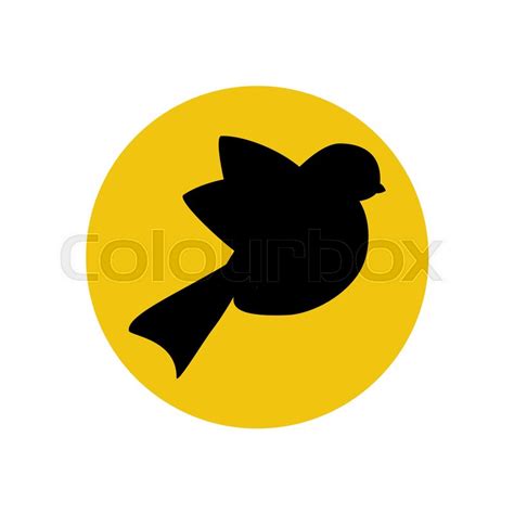 Bird silhouette on the yellow ... | Stock vector | Colourbox