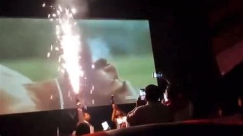 Video Animal Ranbir Kapoor Fans Burst Firecrackers Inside Theatres