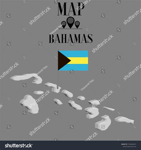 Bahamas Nassau Outline World Map Silhouette Royalty Free Stock Vector