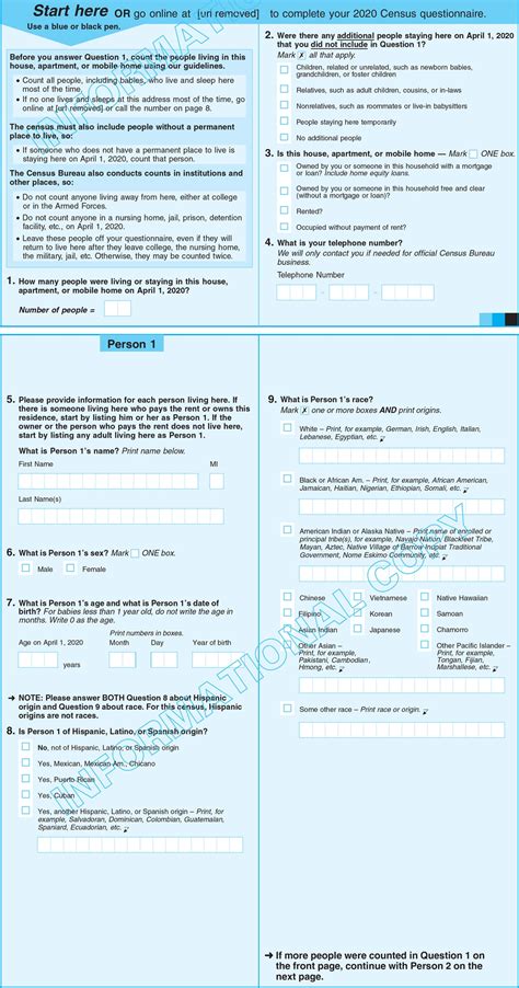 2020 Census Forms Printable