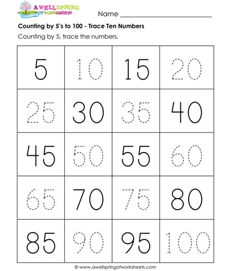 Count To 100 100th Day Of Count To 100 Worksheets Kindergarten