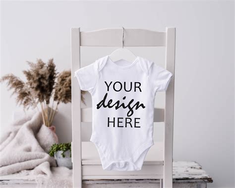 Baby Bodysuit Mockup White Onesie Mock Up Babygrow Mockup Etsy Australia