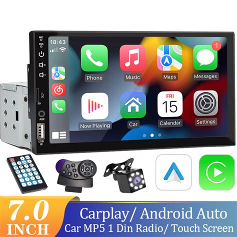 Carplay Multimídia Central Android Auto 1 Din 7 Polegadas MP5 Bluetooth