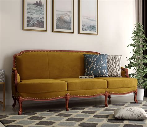 Buy Margret Seater Sofa Velvet Chestnut Brown Online In India At