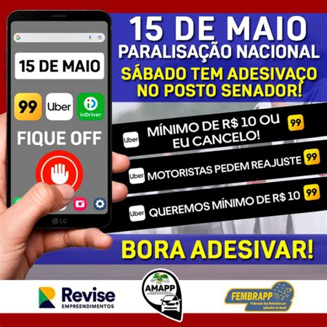 Motoristas de aplicativos fazem paralisação e adesivaço em Natal