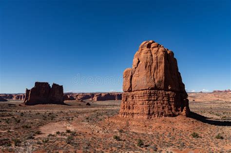 Views Of The Courthouse Towers In Arches National Park Stock Image