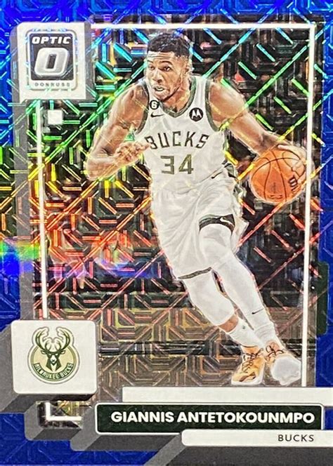 Giannis Antetokounmpo 2022 Optic Choice Blue Mojo 75 Price Guide