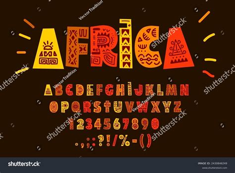 African Font Ethnic Folk Typeface Tribal Stock Vector (Royalty Free ...