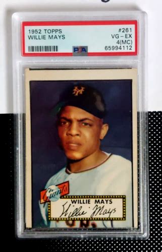 1952 Topps Willie Mays Psa 4 Mc Rc 261 Giants Vg Ex Hof Ebay