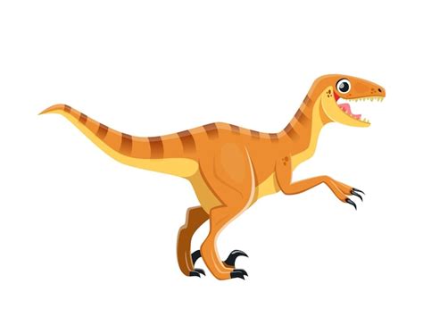 Personagem De Desenho Animado De Dinossauro Isolado Velociraptor