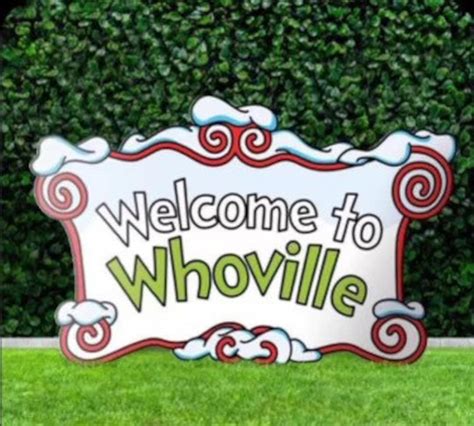 Grinch Yard Decoration Whoville Sign Set Welcome To Whoville Sign Whoville Yard Sign Printed