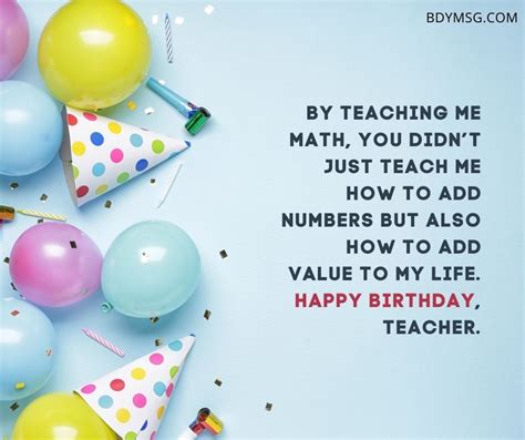 Birthday Wishes For Maths Teacher