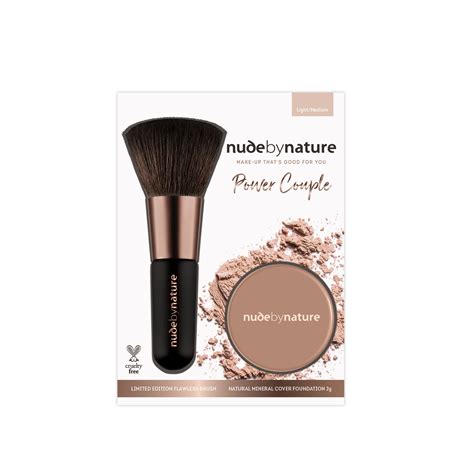 Buy Nude By Nature Power Couple Mineral Foundation Brush Duo Light