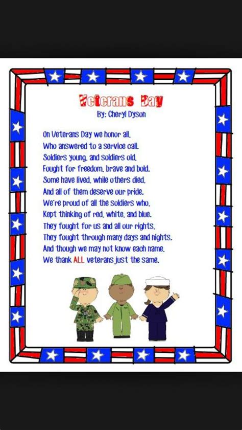 Veterans Day Poems For First Grade - Design Corral