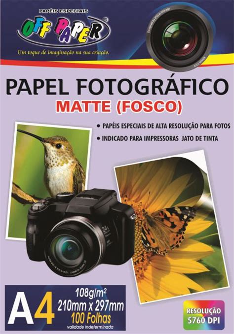 Papel Fotográfico Matte Fosco A4 Off Paper Papéis Especiais