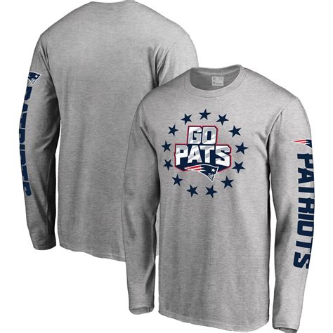 Mens New England Patriots Nfl Pro Line Heathered Gray Hometown Collection Long Sleeve T Shirt