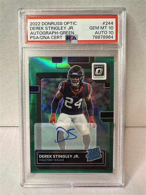 Derek Stingley Jr Optic Rated Rookie Autographs Green