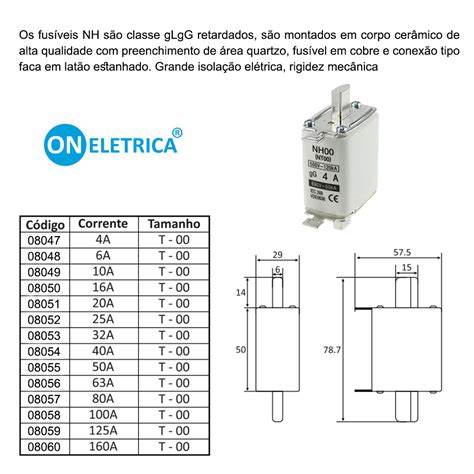 Fusivel Nh A V Ka Retardado On Eletrica Melhores