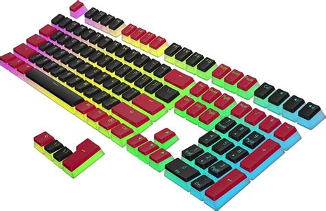 Hk Gaming Double Shot Pbt Pudding Keycap Set Tasten Schwarz Rot