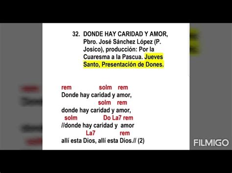 Jueves Santo Ofertorio Donde Hay Caridad y Amor Pbro José Sánchez