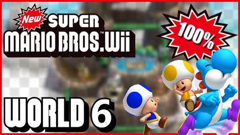 New Super Mario Bros Wii World 6 Mountains 100 Multiplayer