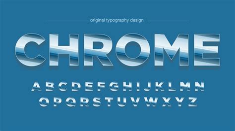 Blue Retro Chrome Typography 688099 Vector Art at Vecteezy