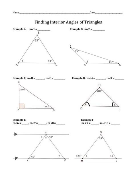 Angles In A Triangle Worksheets Math Monks C08 In 2024 Triangle