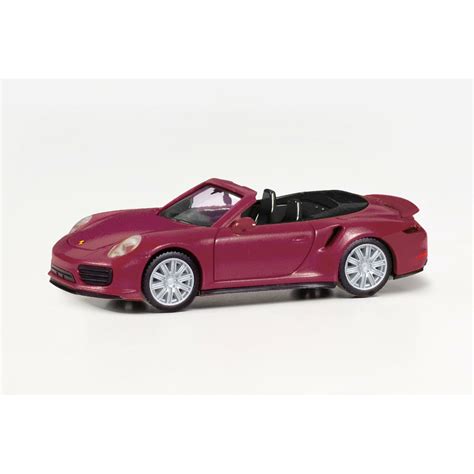 Herpa Porsche Turbo Cabrio Rubinrot Metallic Ma Stab