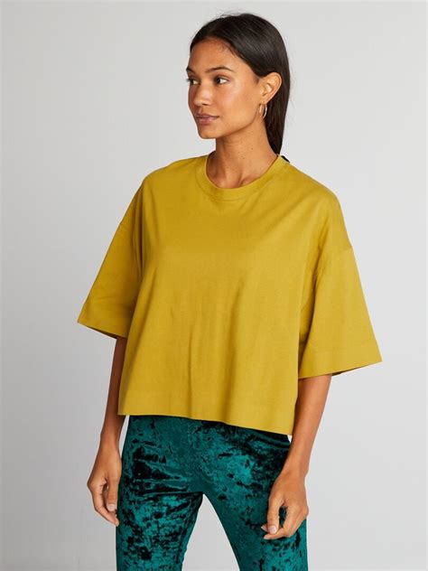 T Shirt Court Oversize Vert P Le Kiabi