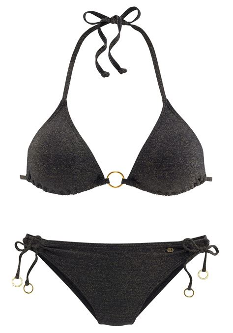 Damen Jette Triangel Bikini Schwarz Triangel Bikini