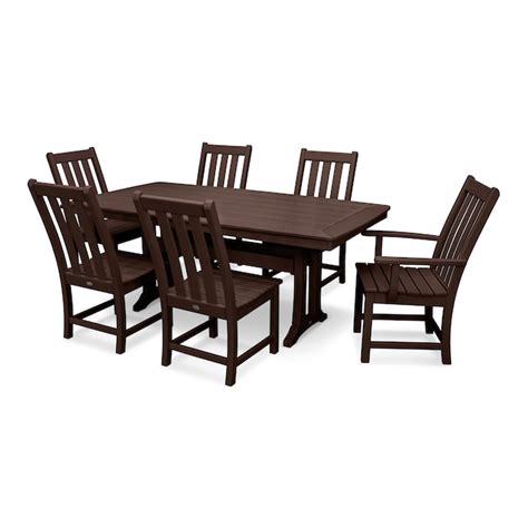 Polywood Vineyard 7 Piece Brown Patio Dining Set In The Patio Dining Sets Department At