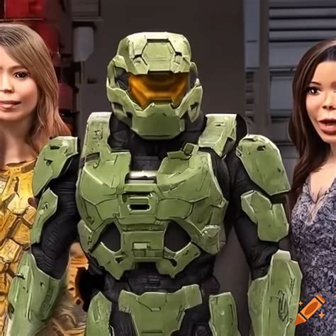 Master Chief From Halo Meeting Carly From Icarly In A Crossover Fan Art