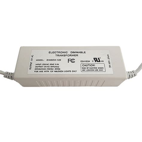 Dim60w 120 Wh 60watt 12vac Electronic White Transformer With Tap Dimmer 120vac