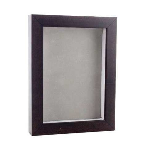 8x8 Shadow Box Frame Brown Walnut Wood 34 Depth Light Grey Suede Backing Uv Acrylic 8x8