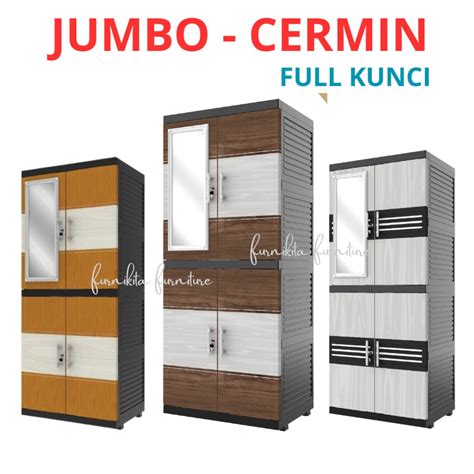 Jual Jumbo Lemari Pakaian Plastik Naiba Msc Fit Cermin Susun Modern