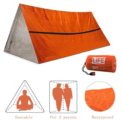 Riparo Di Emergenza Per 2 Persone Coperta Termica Impermeabile Kit Di