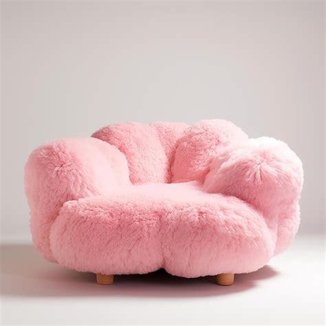 Premium AI Image | Fluffy single sofa on white background