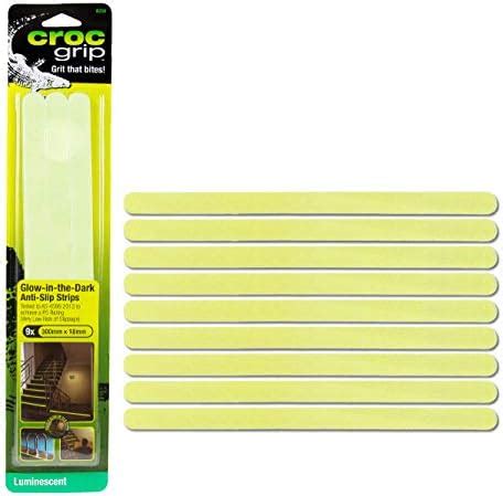 Croc Grip Glow In The Dark Anti Slip Grit Strips 9 Pack 11 8 Inches