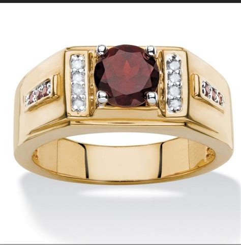 Natural Red Garnet Men S Ring Sterling Silver Gold Etsy Uk