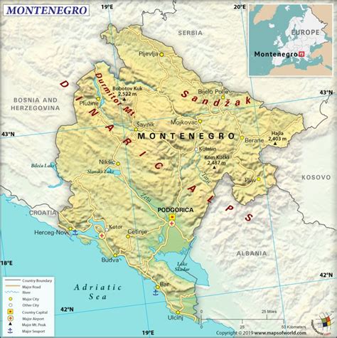 What Are The Key Facts Of Montenegro India World Map World