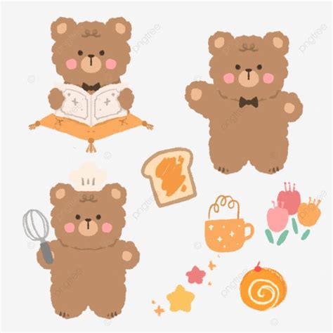 Cute Korean Bear Png Transparent Cute Korean Bear Character Hand Drawn