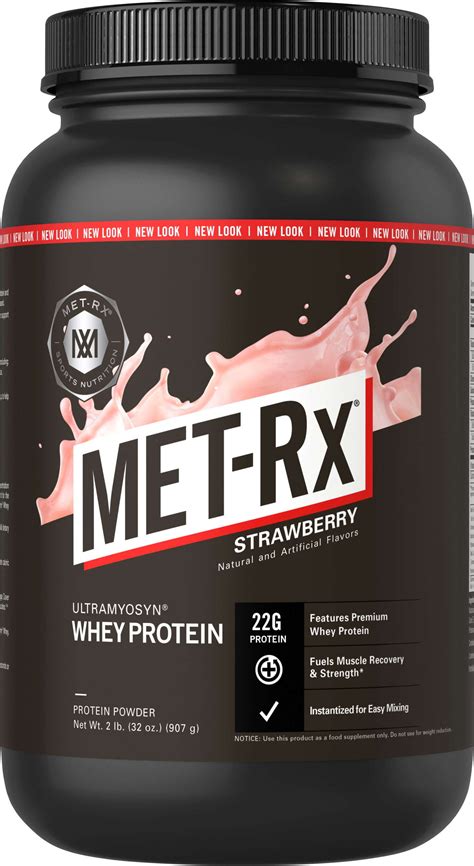 Met Rx Whey Whey Protein Powder Strawberry 22 G Protein 32 Oz