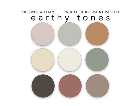 Earthy Tones Whole Home Paint Color Palette Sherwin Williams Interior