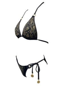 Serpentine Black Python Bikini Top Water Vixen Swim