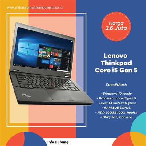 Jual Laptop Second Lenovo Thinkpad Core I5 Ram 8gb Di Cileungsi Ready Stock Mitra