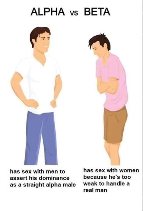 Alpha Vs Beta Cc A Has Sex With Men To Has Sex With Women Assert His Dominance Because Hes Too