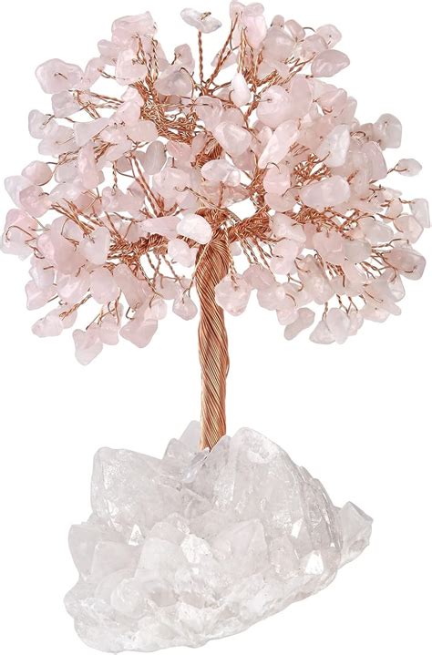 Amazon Nupuyai Handmade Healing Rose Quartz Crystal Tree With Rock